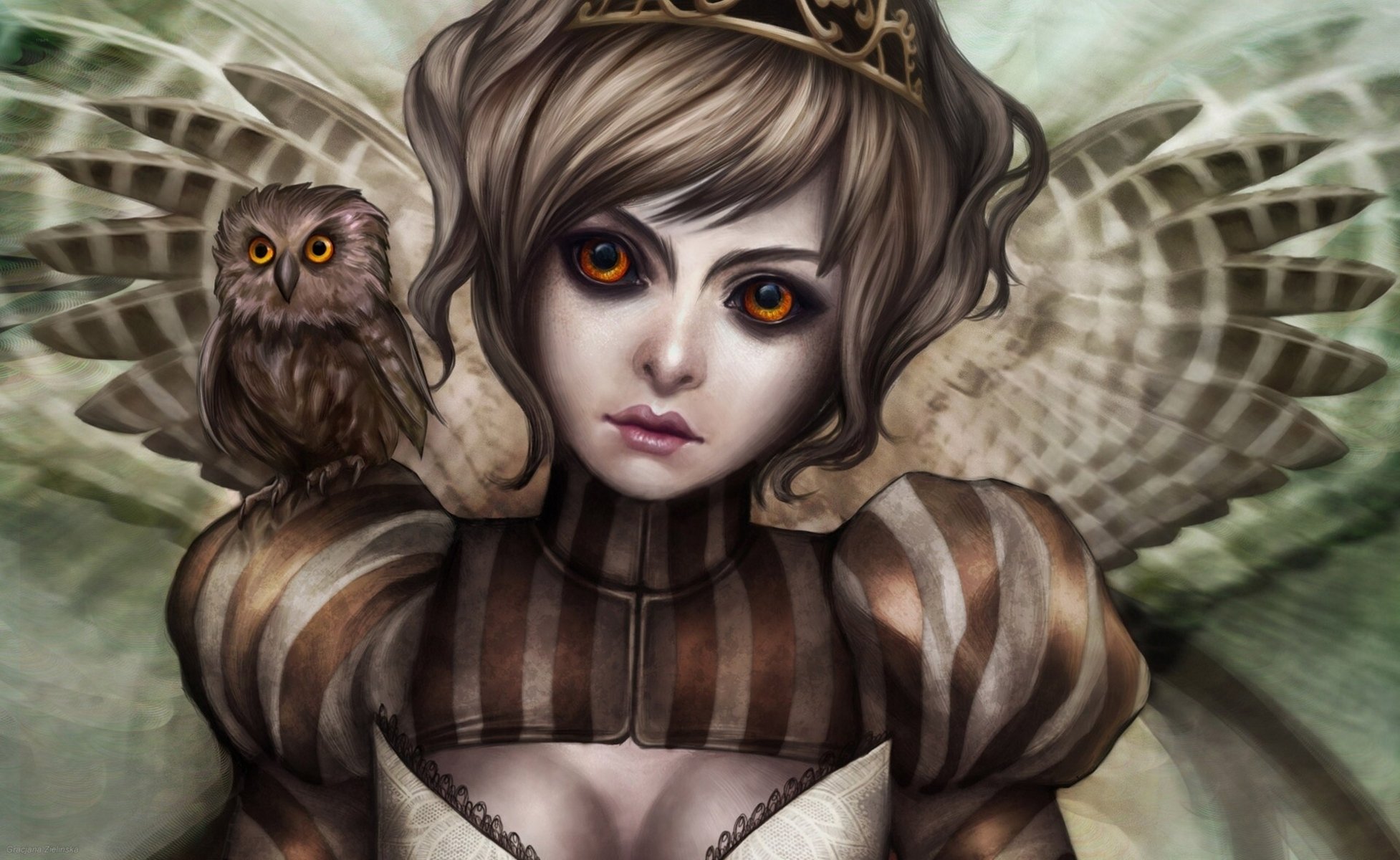 gracjana zielinska mädchen eule eule flügel