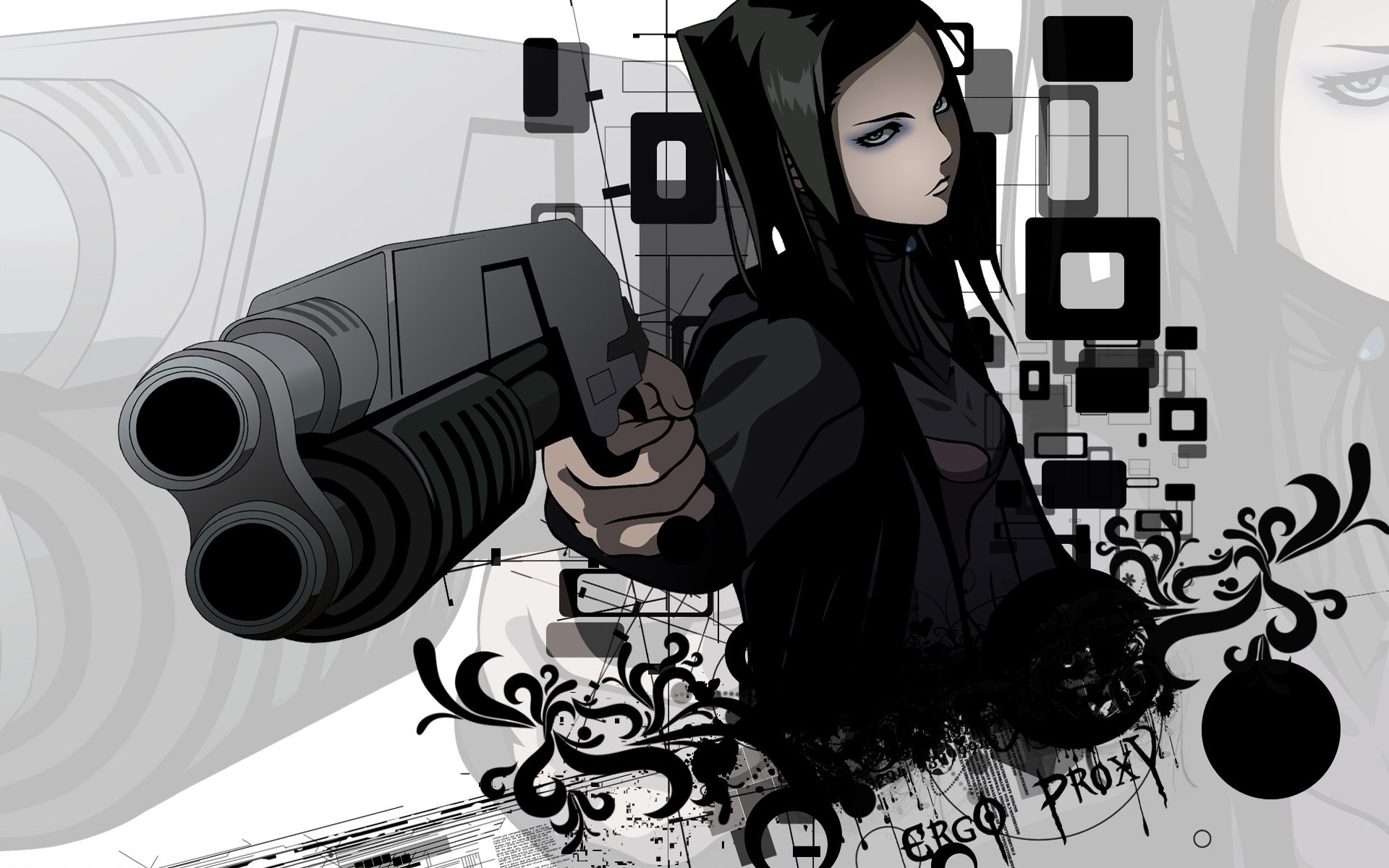 ergo proxy re-l mayer waffe hintergrund