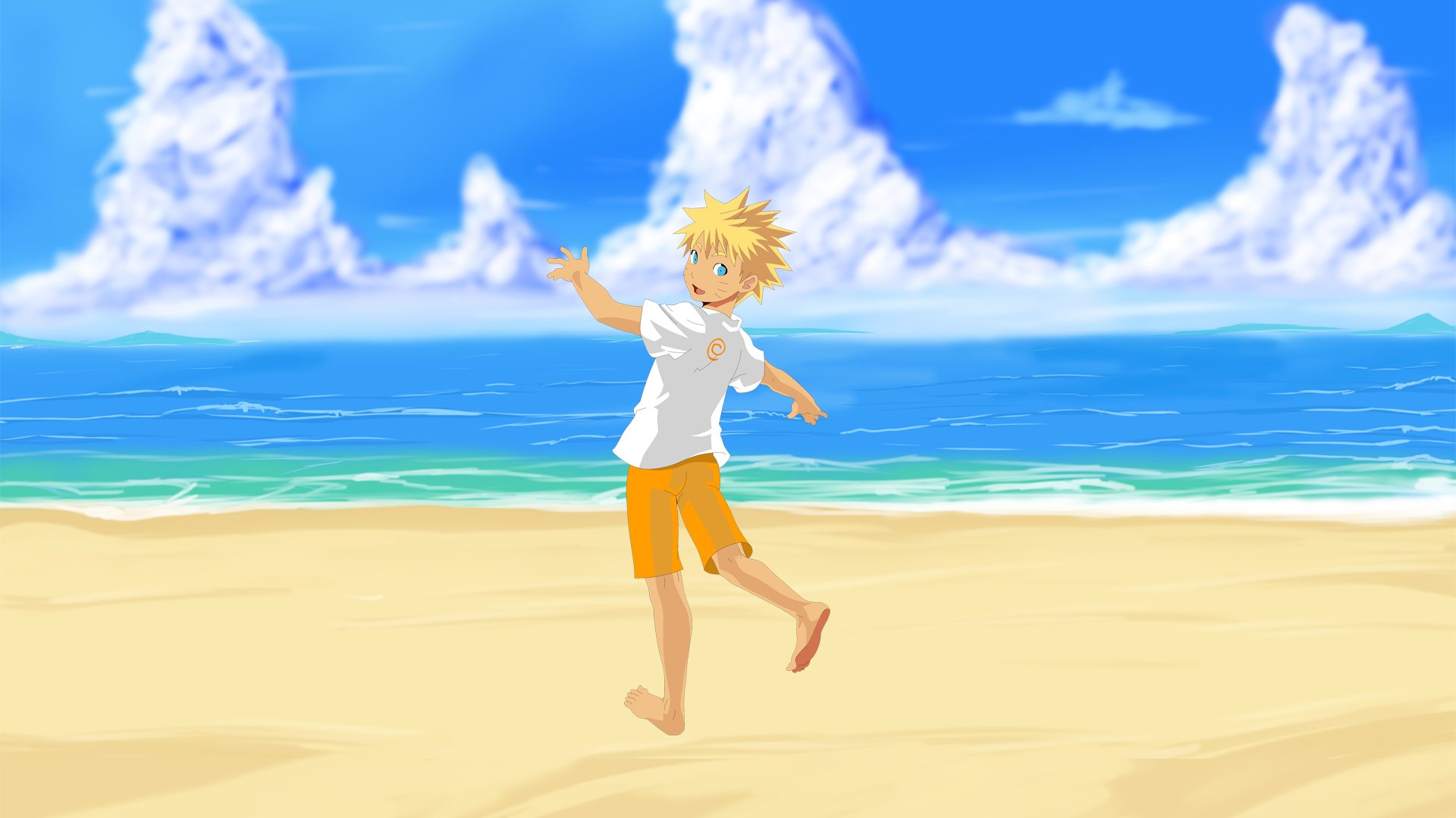 anime naruto naruto uzumaki strand meer kunst