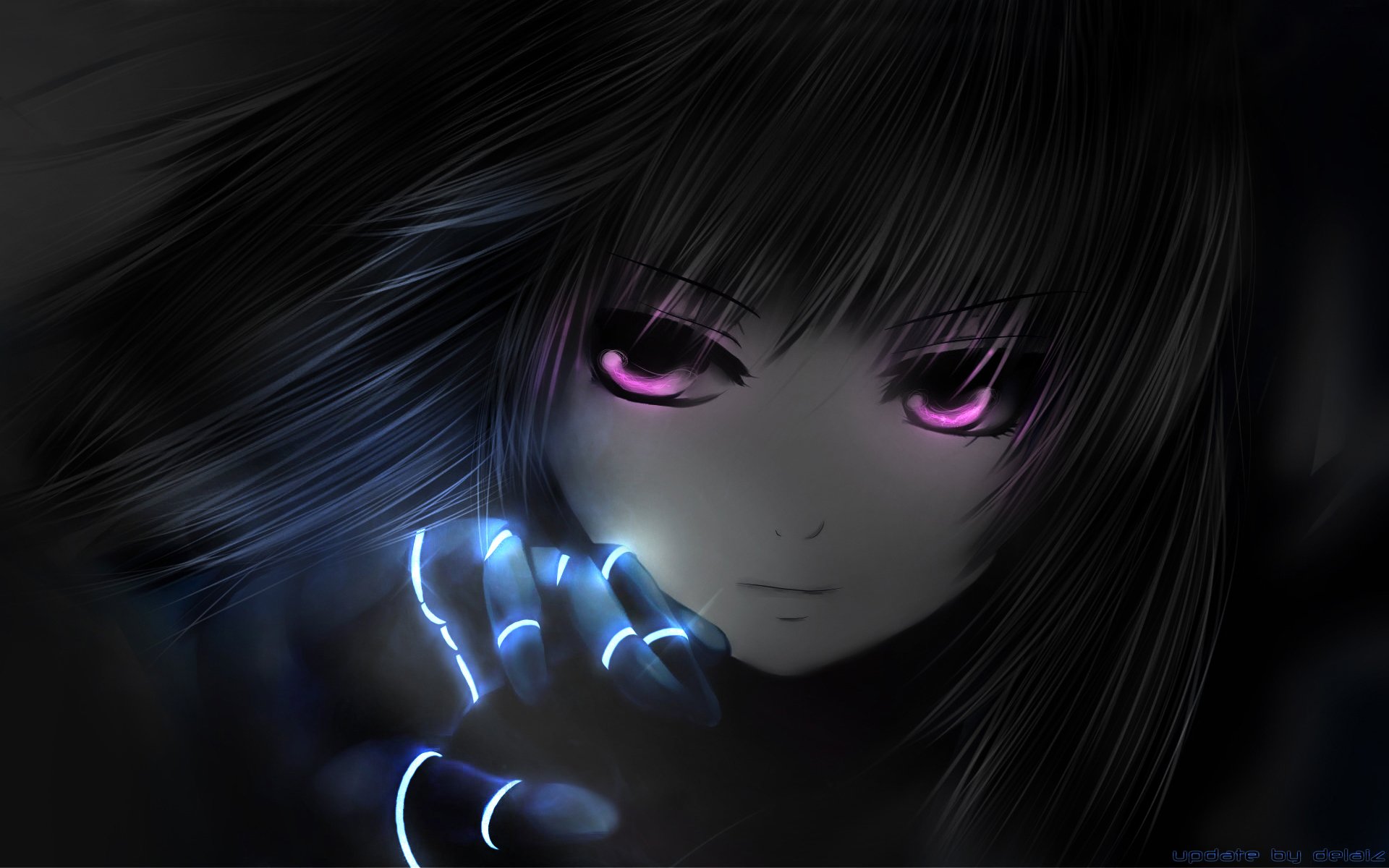 augen rosa anime mädchen kampfengel alita