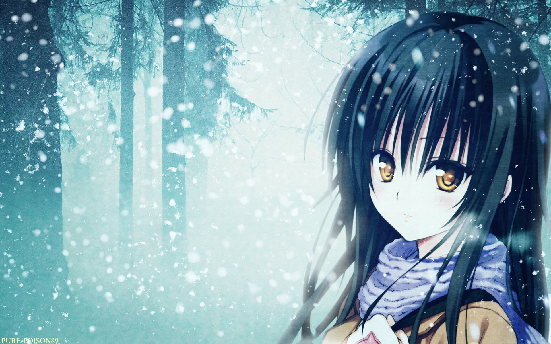 mädchen liebe ru yui kotegawa anime schnee wald schal