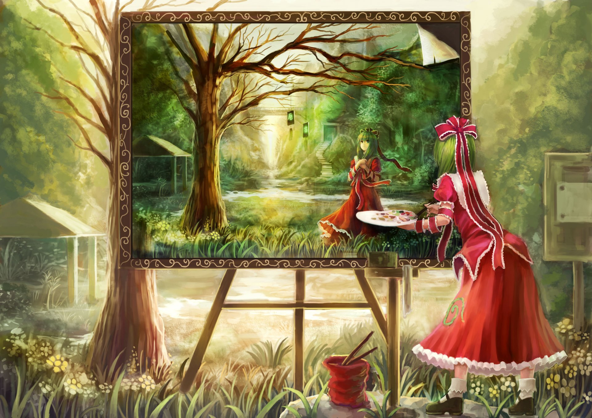 kagiyama hina oto taku malen malt kleid landschaft malerei