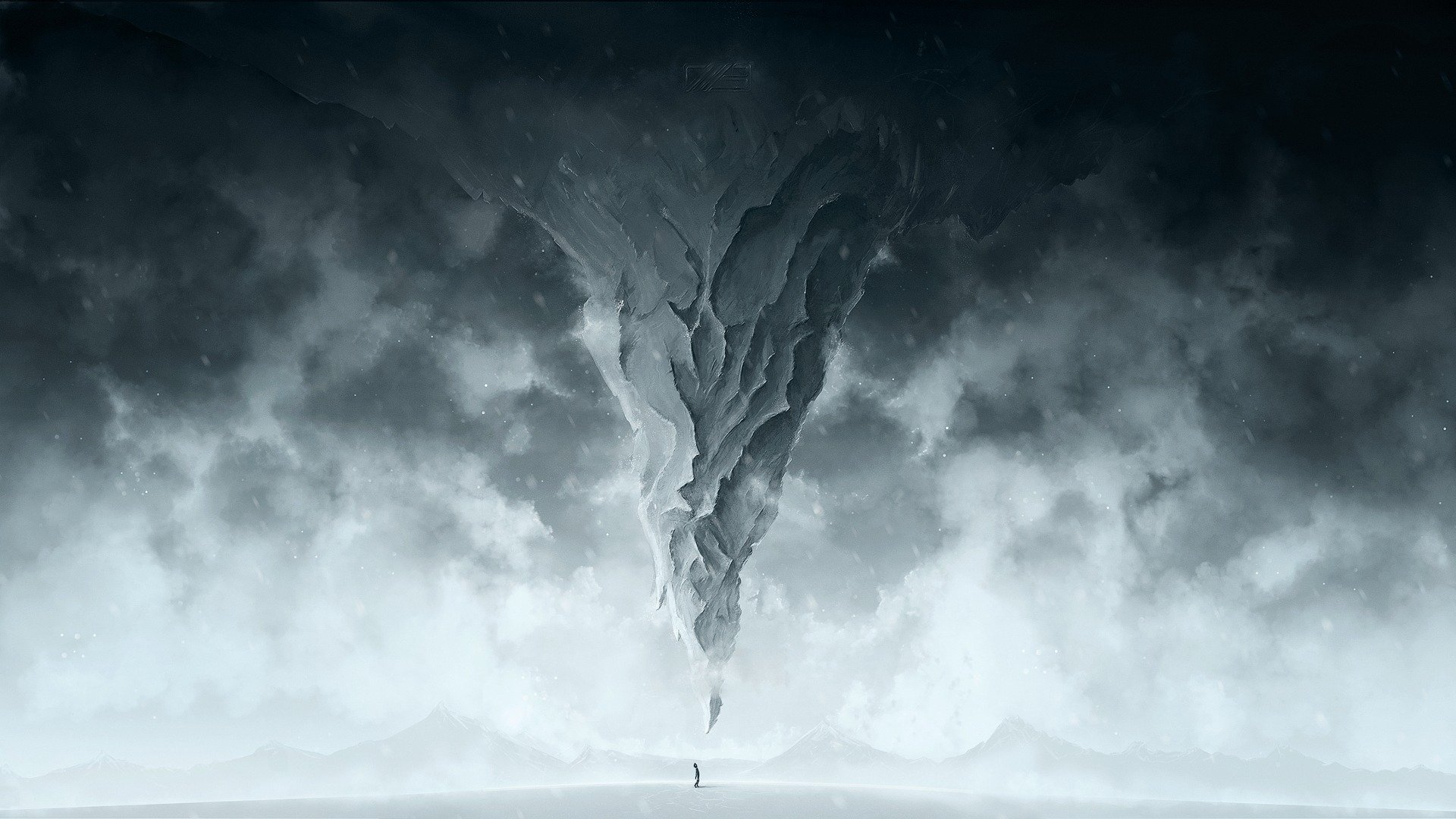 berg winter schneesturm schnee mann kälte kunst