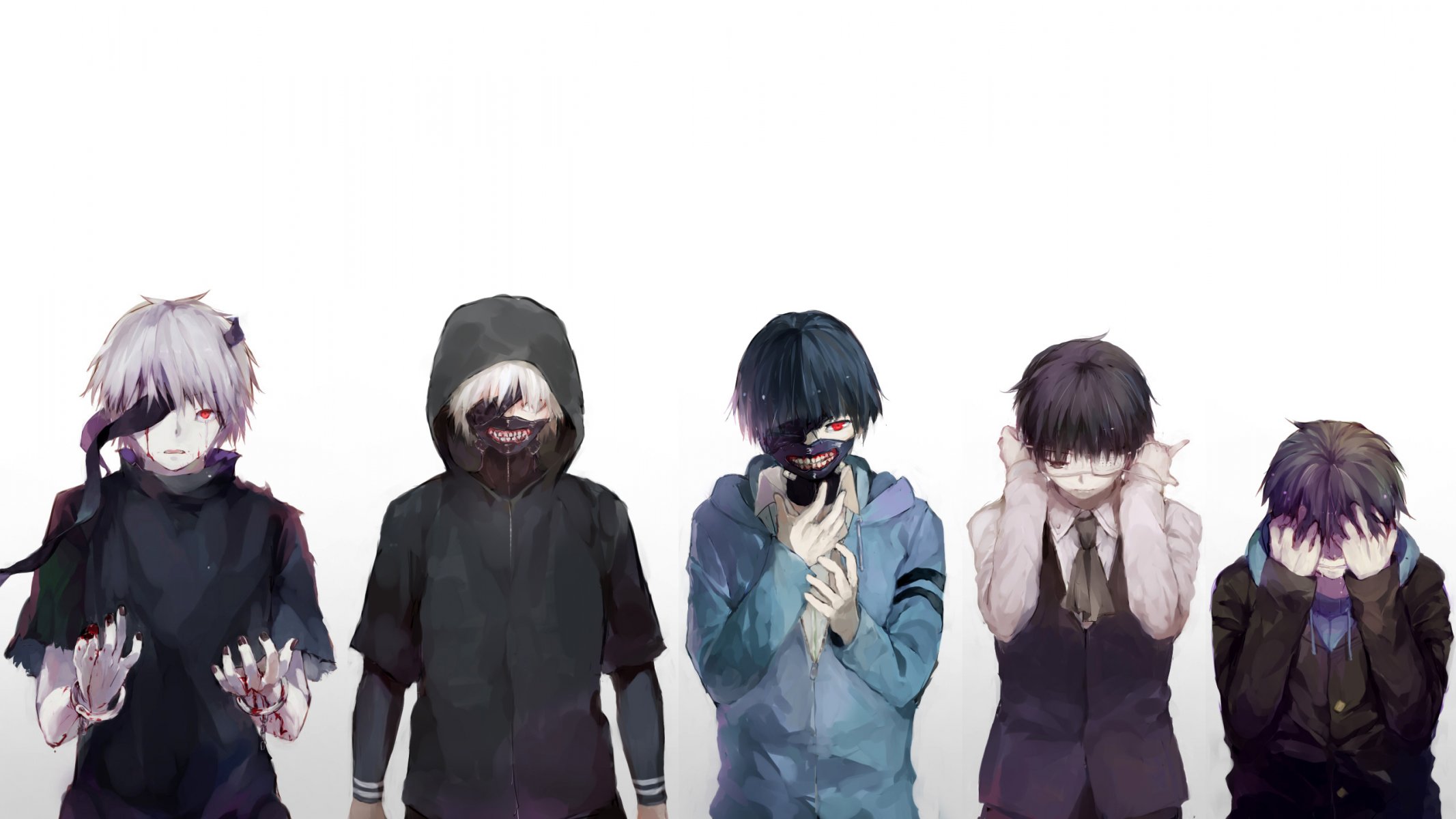 kunst fuurin anime tokyo ghoul kaneki ken kerl maske kapuze