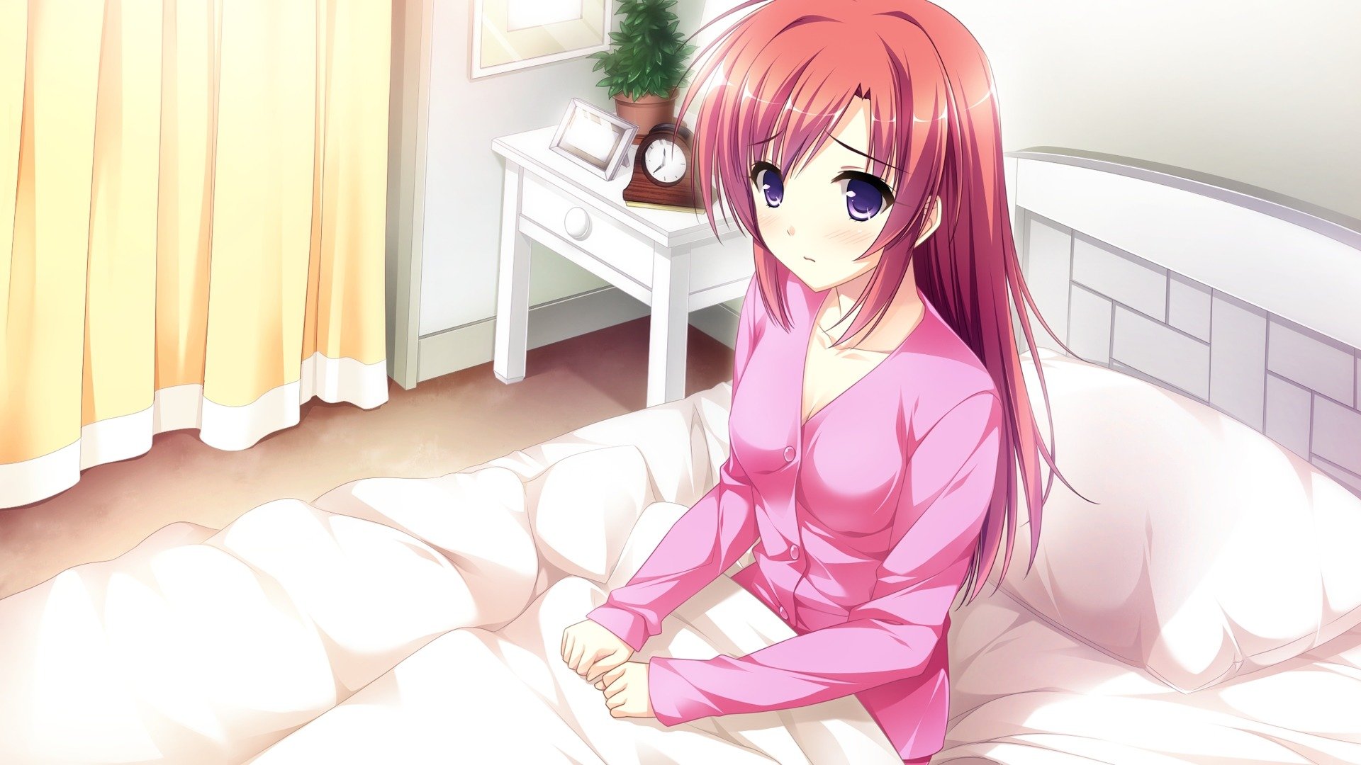 kunst sayori mädchen saki-katakura blick überraschung kammer bett sonne sugite-knoten des shurab auf erz