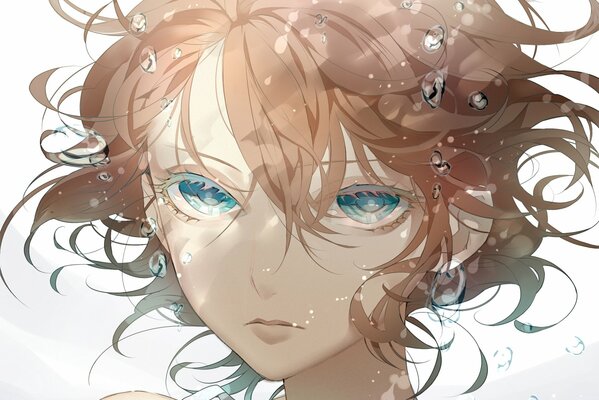 Anime Mädchen unter Wasser