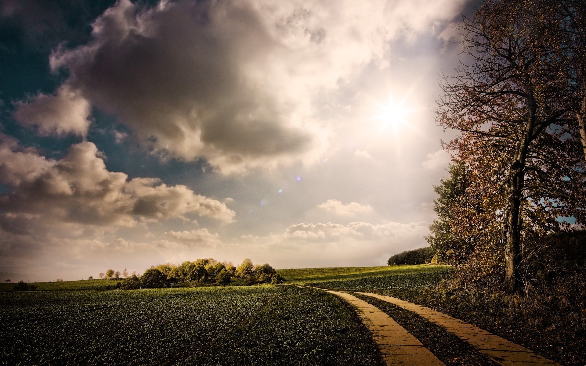 natur gehweg berglandschaft himmel wolken bäume