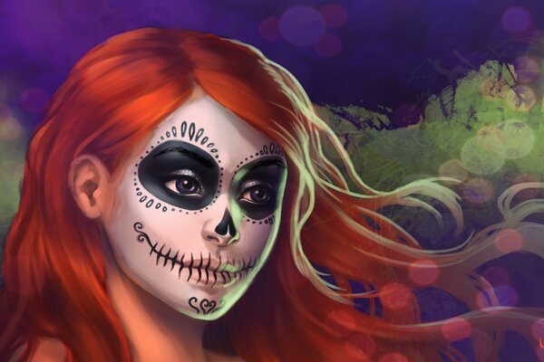 Mädchen mit Make-up für Halloween