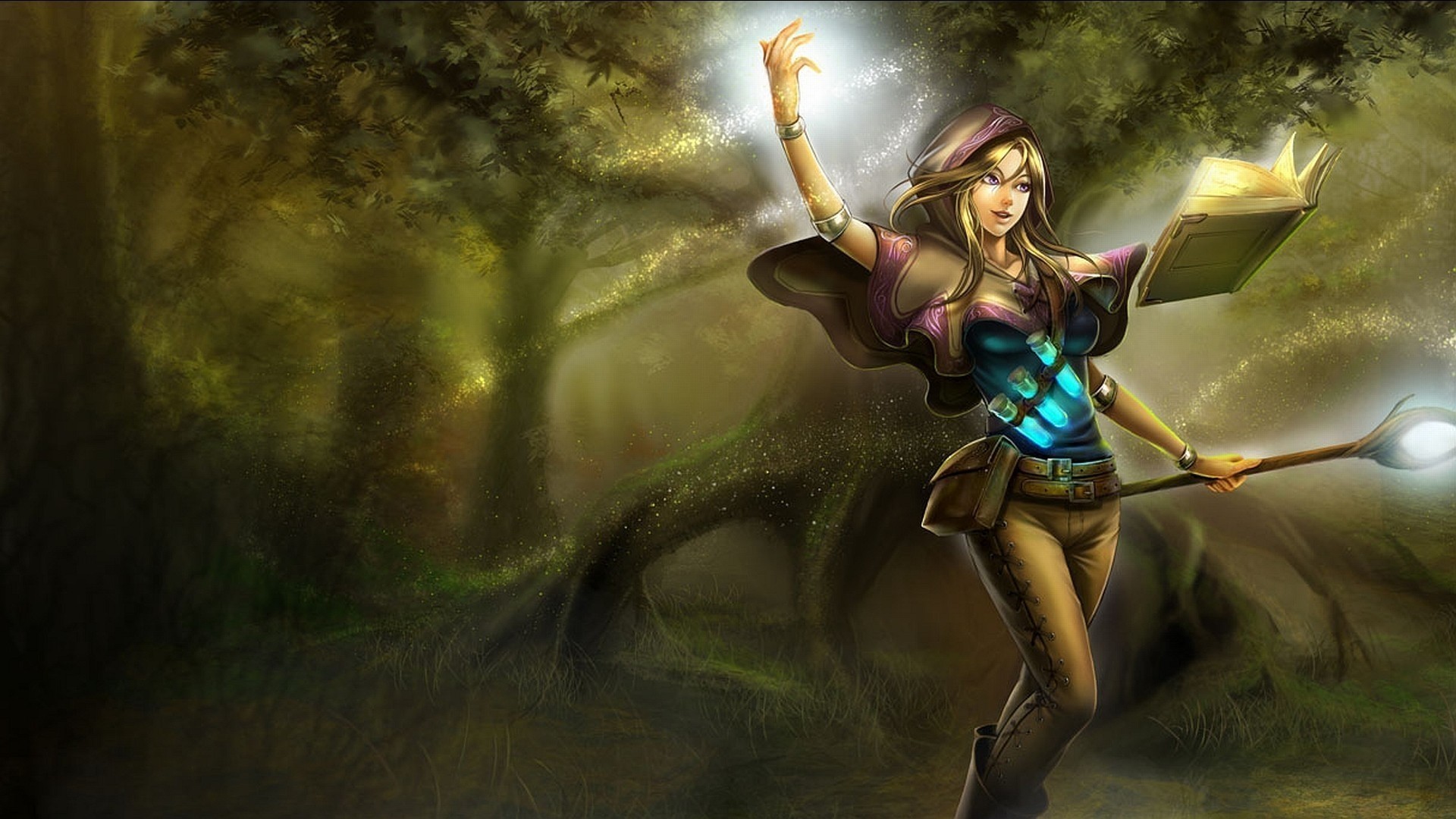 kunst league of legends buch wald magie zauberin