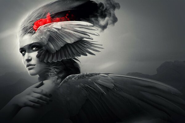 Mädchen- Engel mit Flügeln