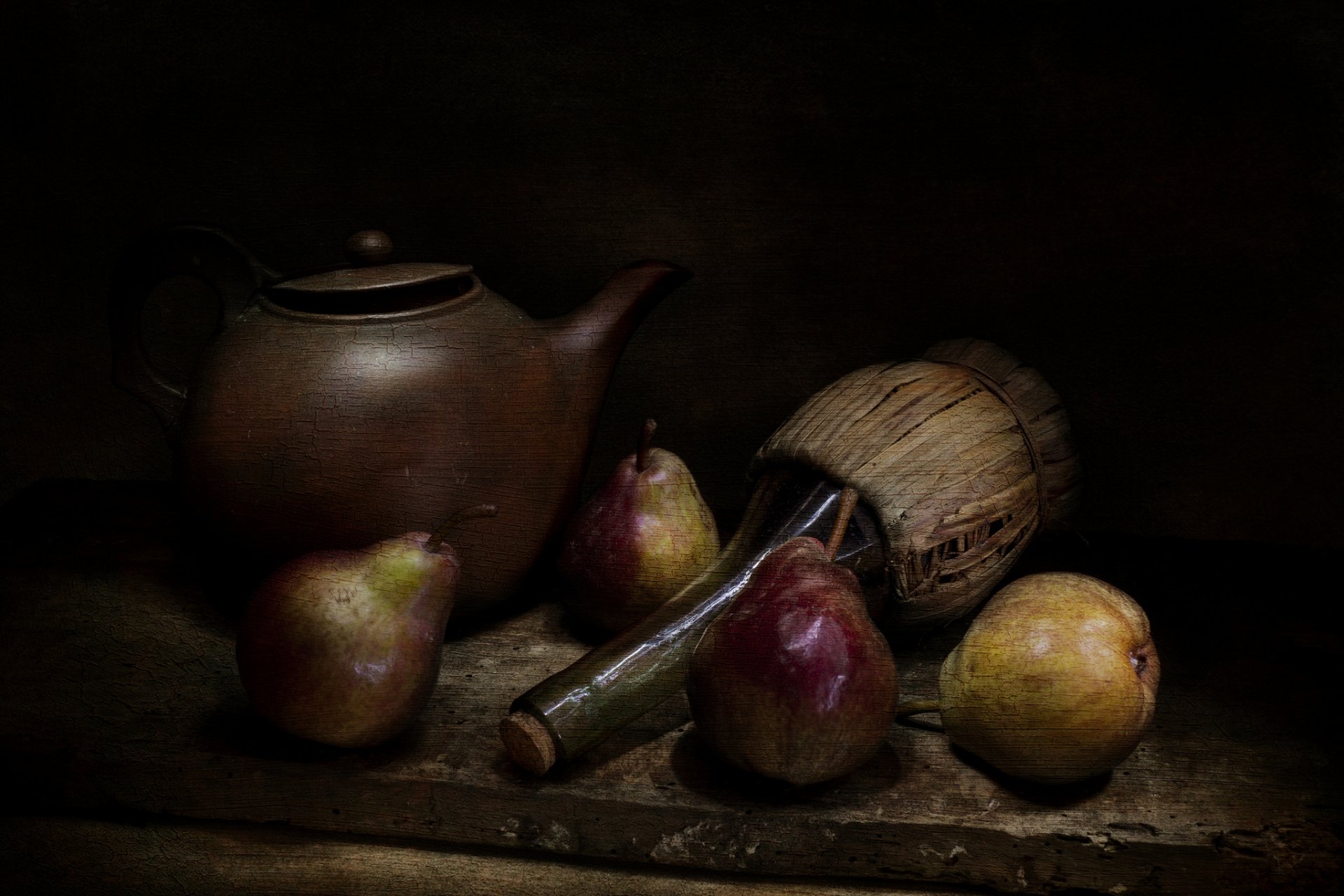 teekanne birnen stil vintage flasche