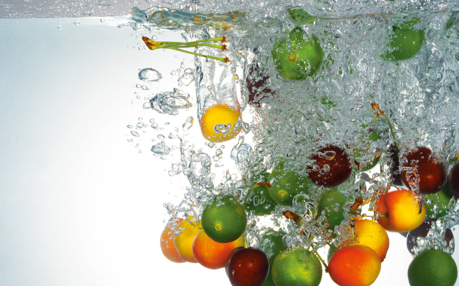 wasser obst blasen zitronen kirschen limette aprikosen