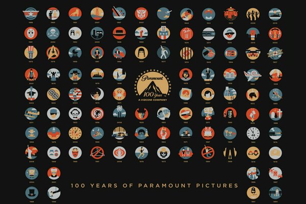 Tapete mit Paramount Piccher Emblem. Film-Cover