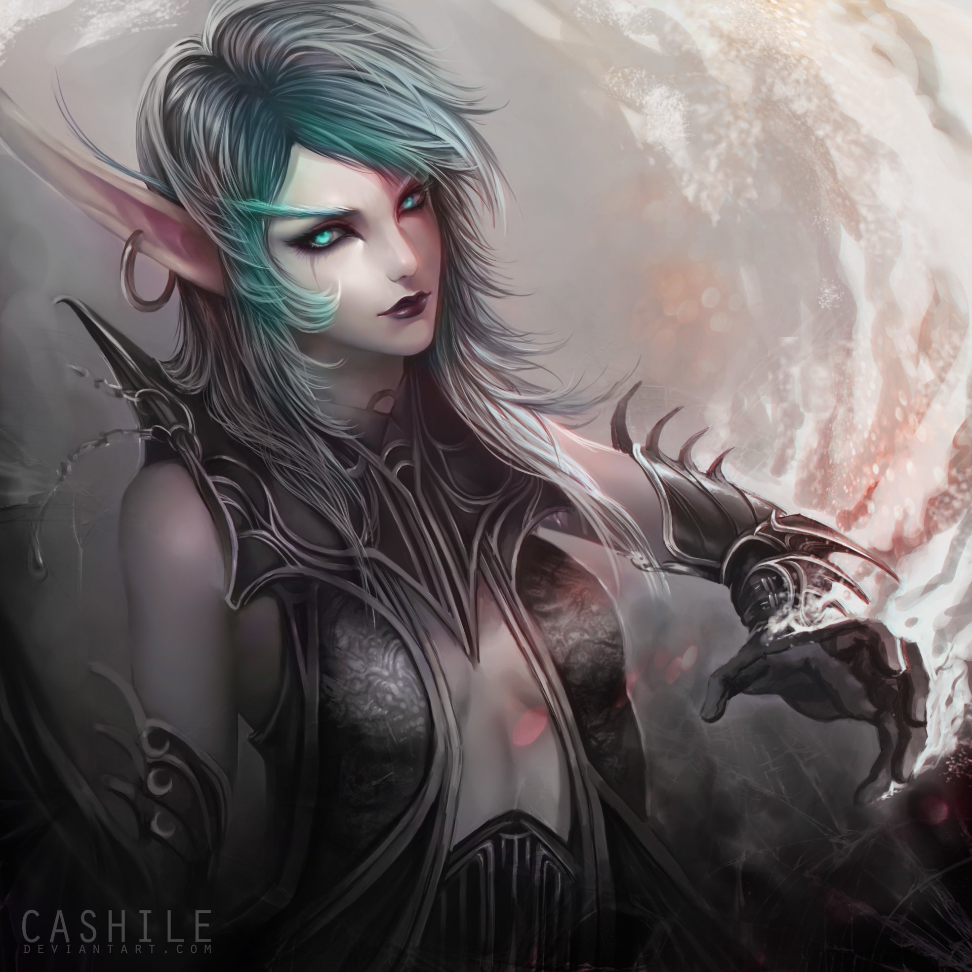 kunst world of warcraft mädchen elfe ohrring