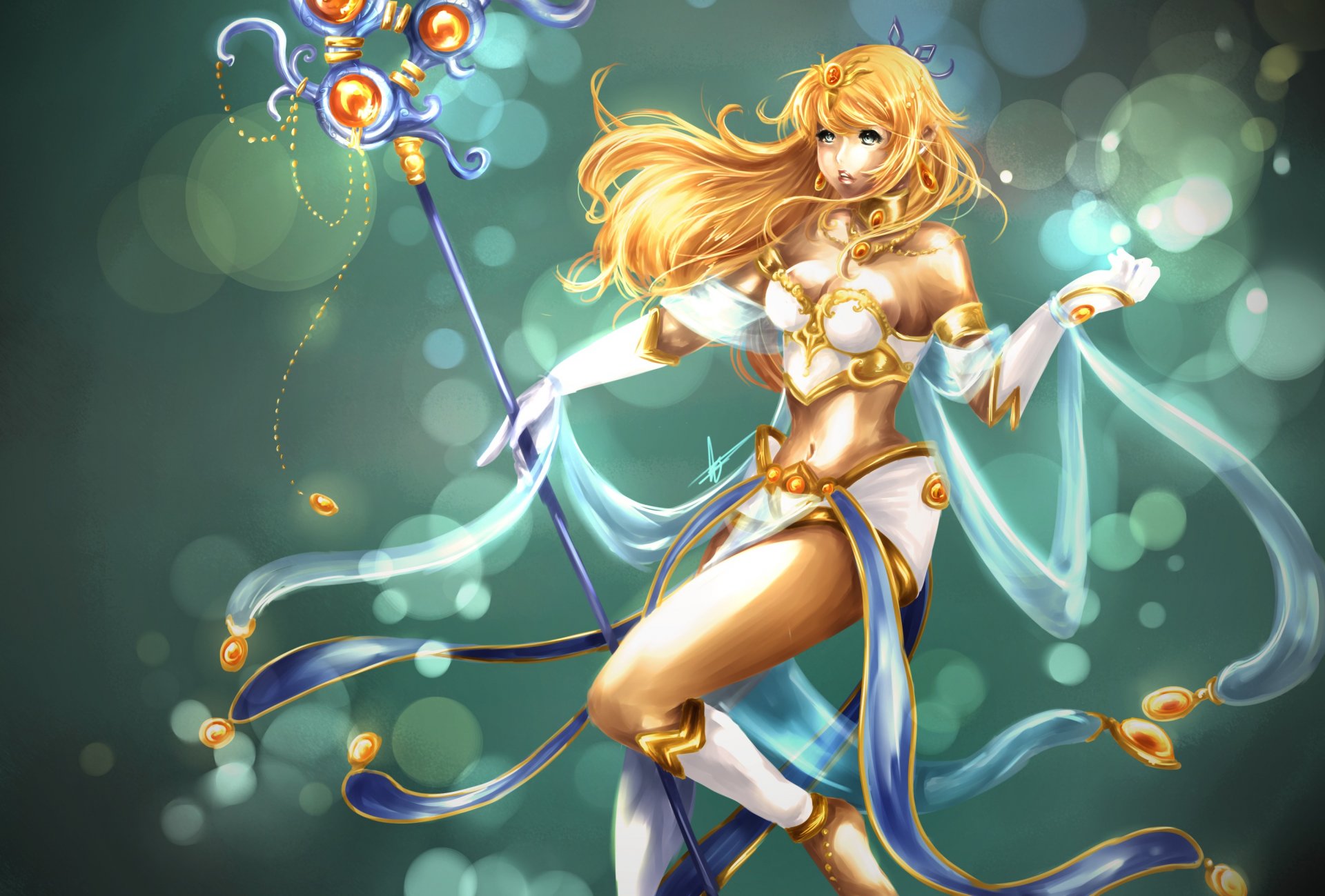 league of legends lol jeanne fanart mädchen stab bänder schmuck highlights