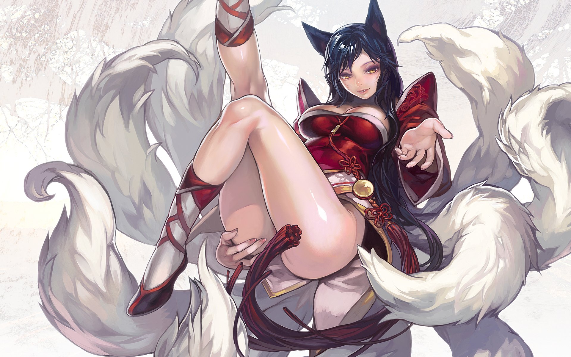 league of legends ahri schwänze ohren mädchen