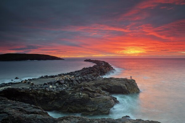 Meer Sonnenuntergang für zwei