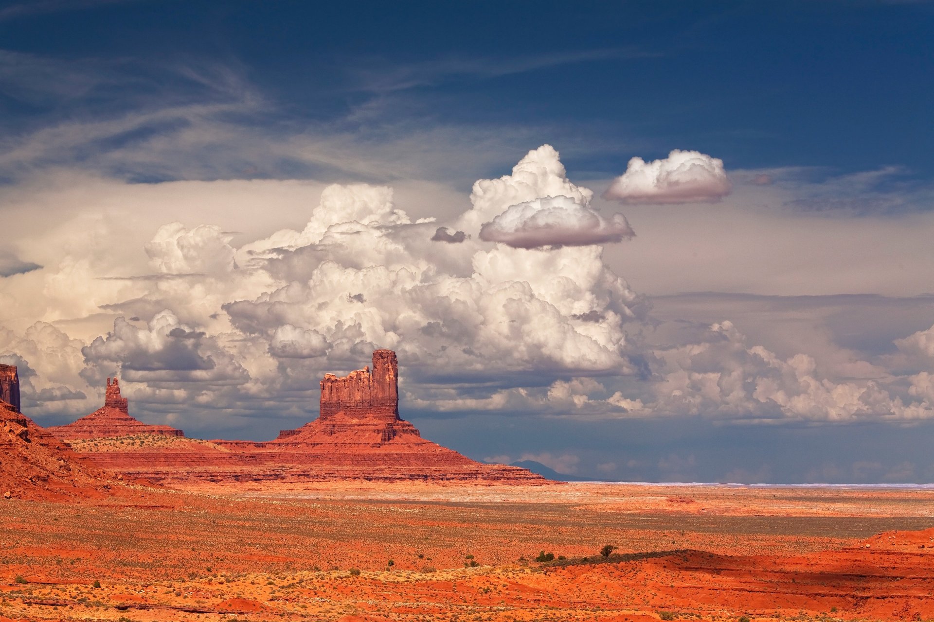 monument valley usa berg himmel wolken felsen
